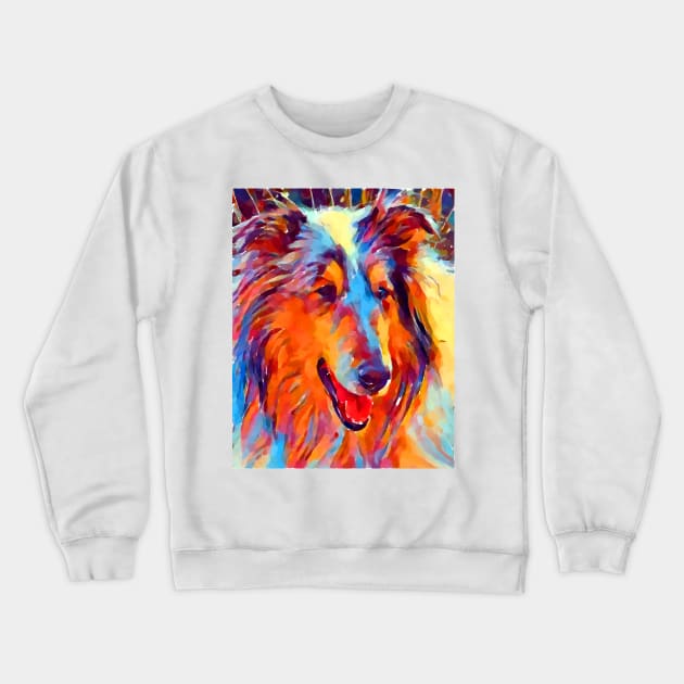 Collie Watercolor Crewneck Sweatshirt by Shrenk